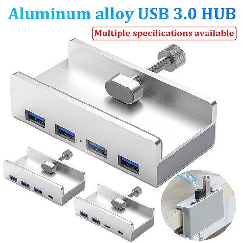 Divisor de concentrador USB 3.0 4 puertos de alta velocidad para PC Mac computadora portátil abrazadera de escritorio - Imagen 2 de 24