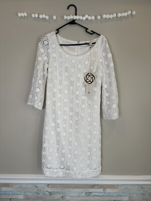Etcetera Dress Women s 2 Extra Small Xs White Crochet NWT New Bridal Summer $350