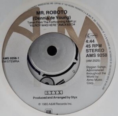 single schallplatte Styx   Mr. Roboto