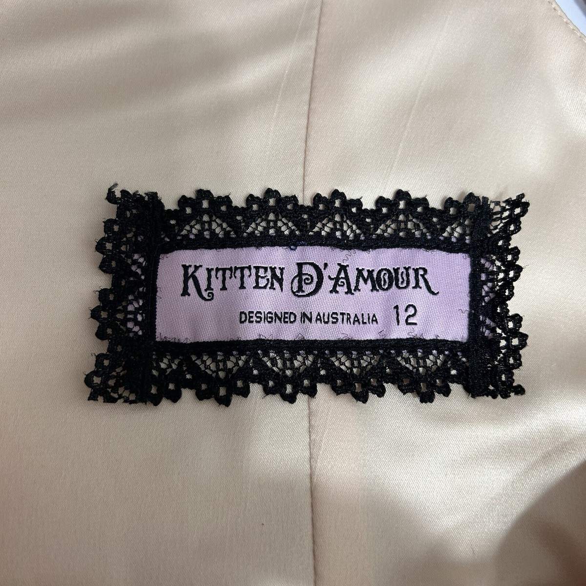 Kitten D’ Amour Size 12 Fit And Flare Dress Beige View 3