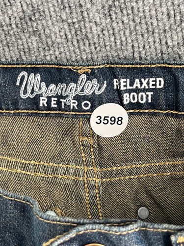 Wrangler Retro Jeans Youth Size 16 Blue Denim Relaxed Boot Bootcut Slim - Picture 14 of 14