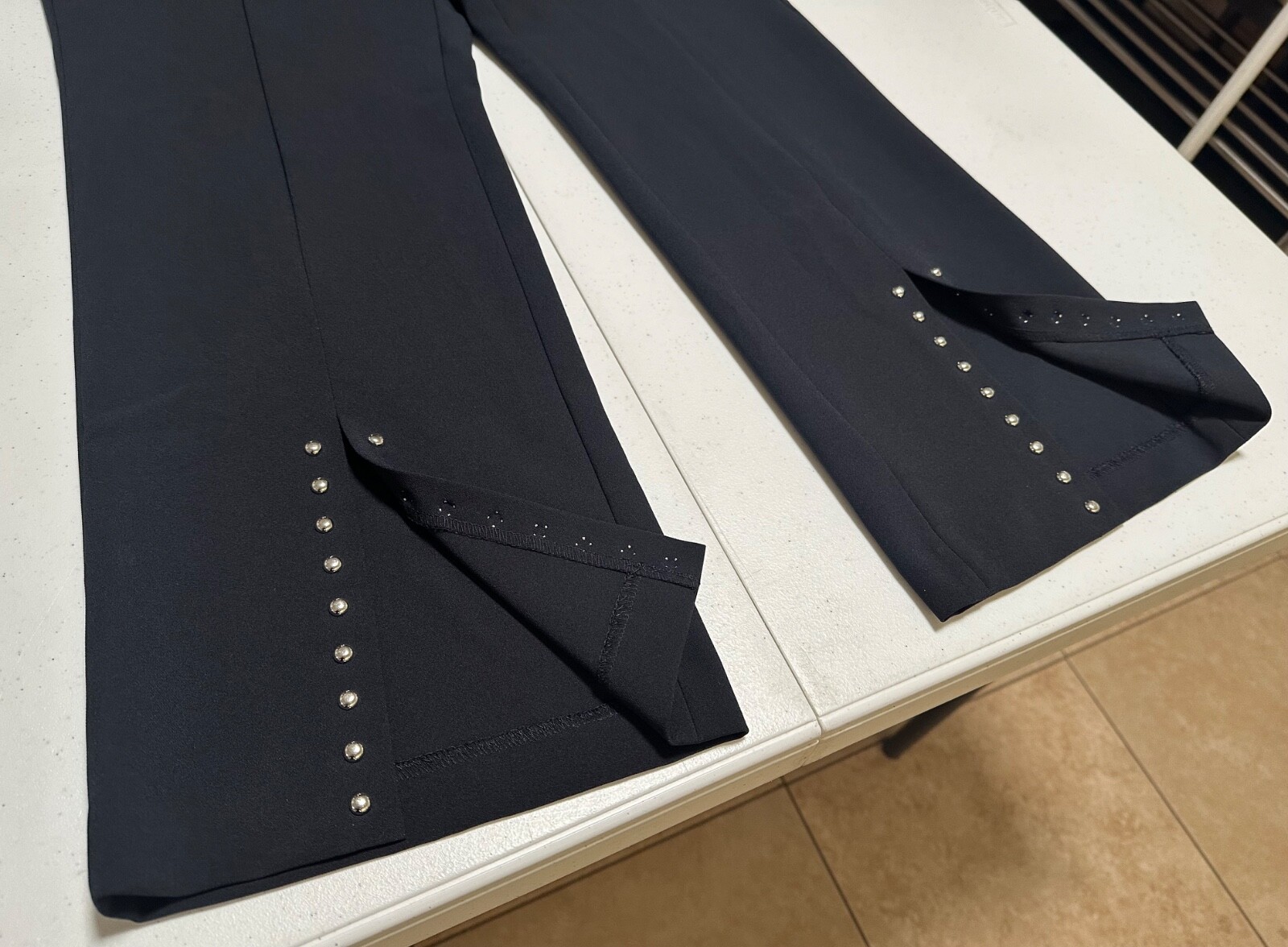 ZARA BASIC WOMEN'S Large Black Pants with Silver … - image 8