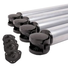 4er Set Tischbeine 870mm auf Rollen Tischfuss rollbar Möbelbein Metall ø 50mm