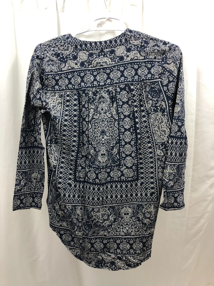 Lucky brand border print cheap top