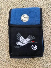 Crossbody Small Purse Padded Bag Made in Nepal Venus Imports Blue w/ Crane