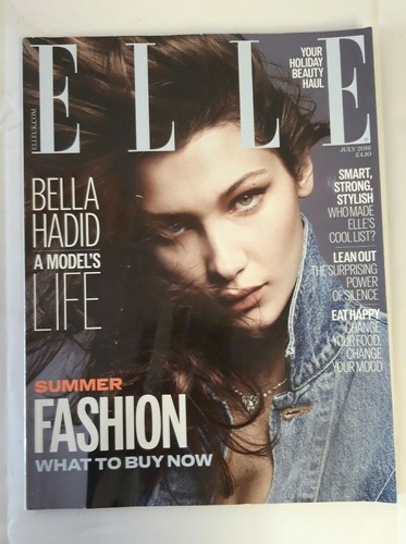 2 x ELLE Magazines: July 2016 Bella Hadid, December 2018 Zoe Kravitz - Good Cond - Picture 6 of 11
