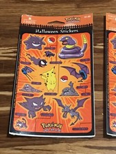 POKEMON American Greetings Nintendo HALLOWEEN Sticker Sheet Lot w PIKACHU Etc