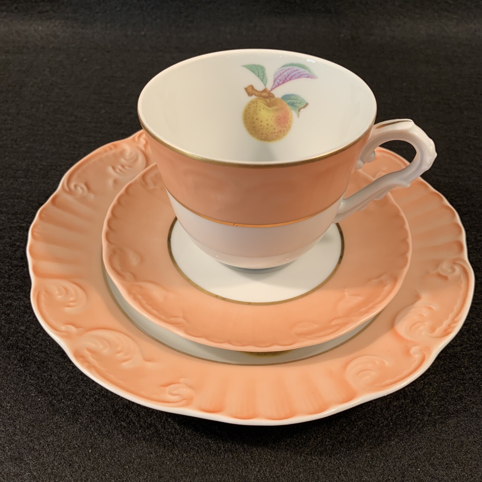 Mottahedeh Vista Alegre Summer Fruit 2 Sets Dessert Plate with Cup