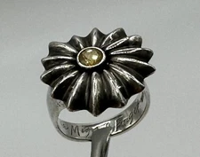 Rare Luxury Estate Mignon Faget Sterling Silver Portafiori Citrine Gem Sz 8 Ring