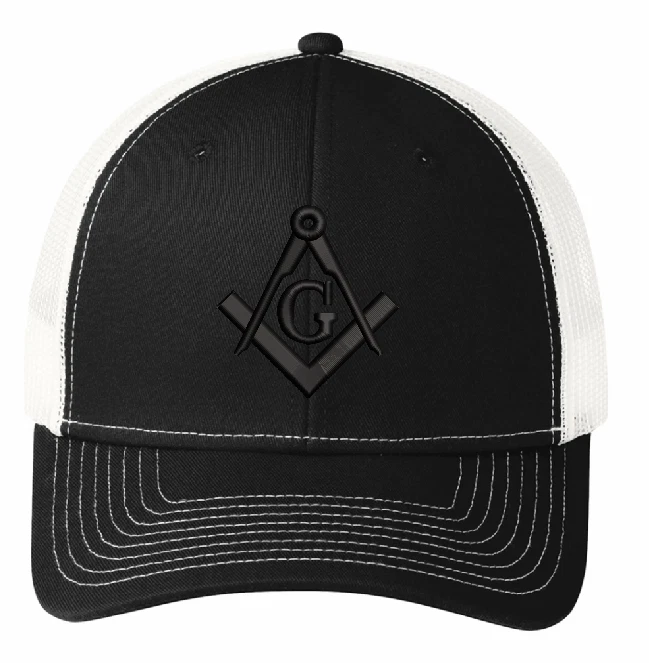 Sombrero de camionero bordado masónico (MALLA TRASERA) artículo masónico/masónico Foto 3 de 4