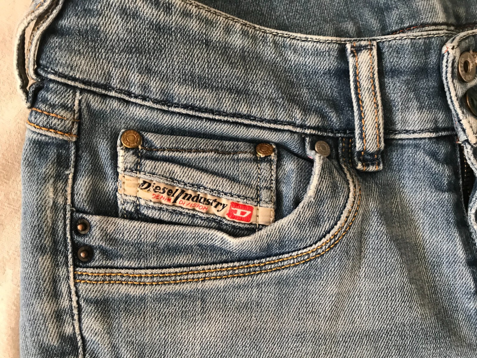 Jeans Diesel Ronhar Stretch - Taille 38, Bleu, Coupe Wide-leg, Mix Coton/élasthanne - Occasion Très Bon état