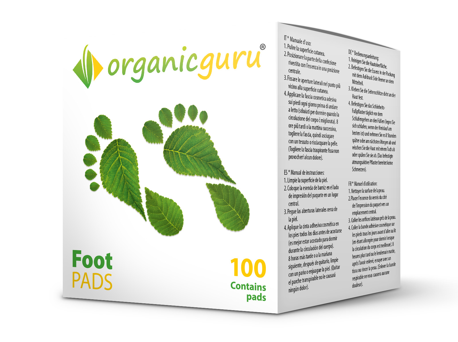 Organicguru® ALMOHADILLAS PARA PIES DESINTOXICANTES Parches de hierbas Parches para pies Eliminan toxinas corporales