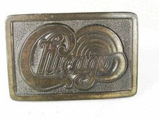 1970's Band Music the group CHICAGO Brass Belt Buckle Unbranded 22816
