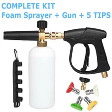 1/4" Snow Foam Pressure Washer Gun Car Wash Soap Lance Cannon Spray Jet Bottle
