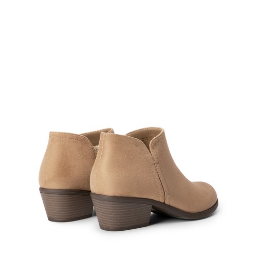 Women Booties Shoes Low Chunky Heel Almond Toe Zip Up Classic Ankle Boots - Picture 20 of 22