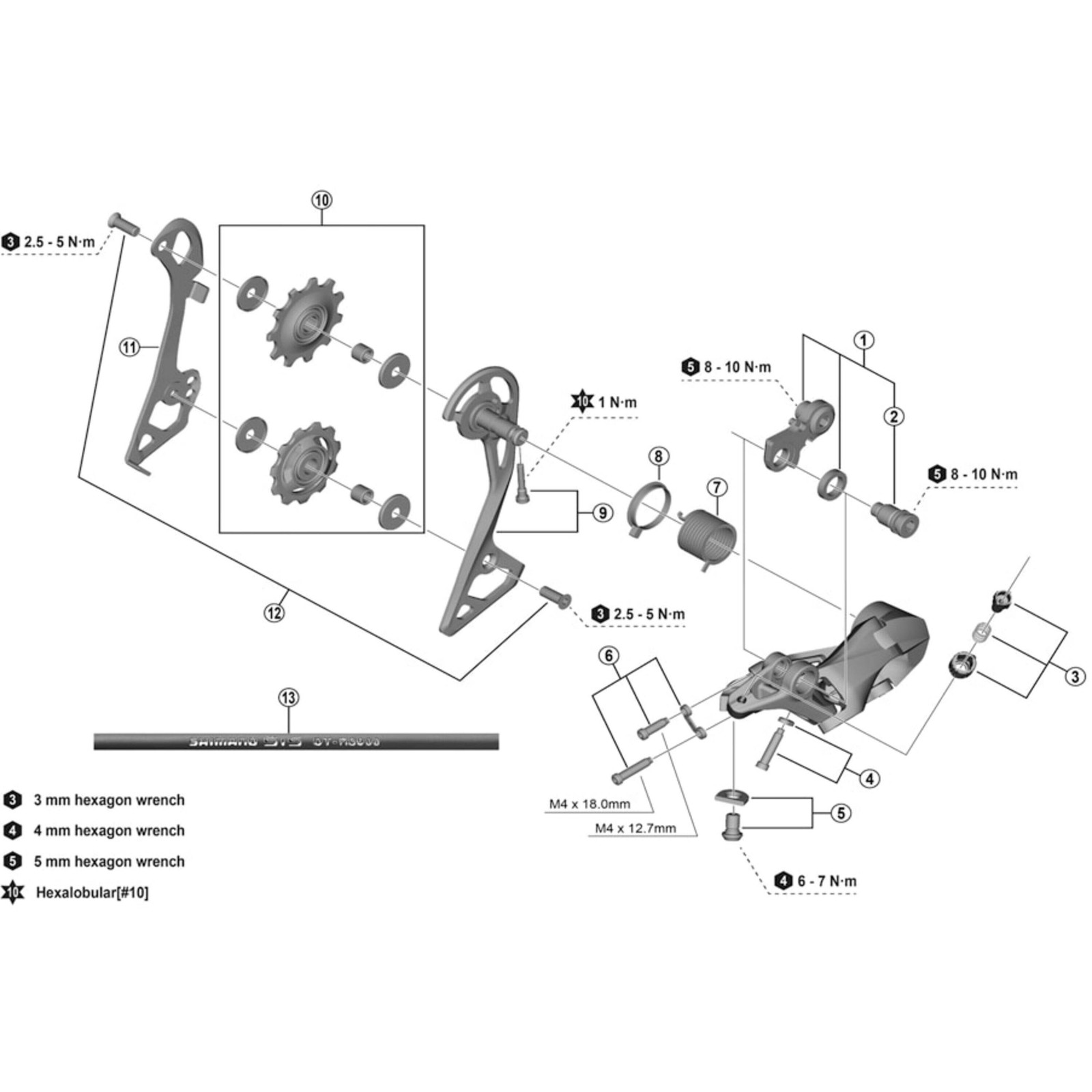 Shimano Spares RD-R7000 outer plate and fixing bolt, GS