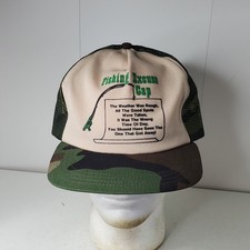 Fishing Excuse Cap Trucker Hat Men's Large Camouflage Mesh USA Made Vintage