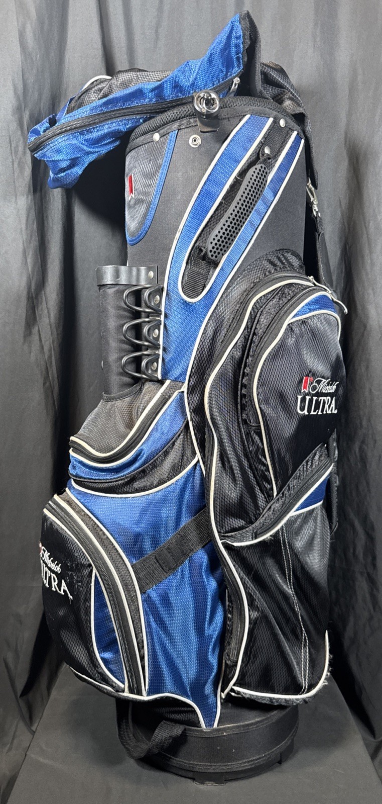 ✨Michelob Ultra Beer 14 Way Golf Bag Carry Cart Bag with Cover Black Blue Pro
