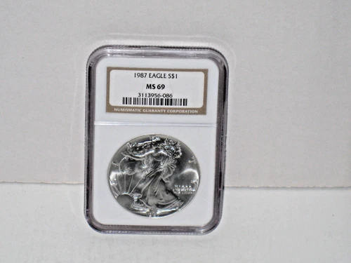 1987-S Silver Eagle $1 - NGC  69 - Brown Label