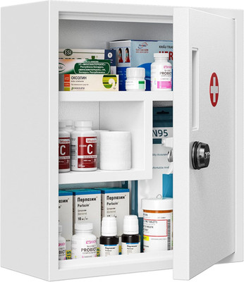 Wall Mount Locking Medicine Cabinet, Medical Cabinet with All-Metal Digit Lock,
