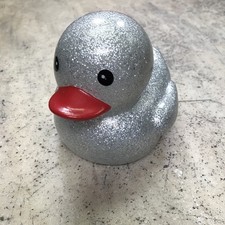 Silver Glitter Duck 6 Inch Dazzle Duck Jeep Duck Rubber Duck Duckies Plastic