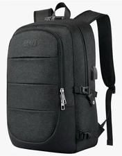 AMBOR Travel Laptop Backpack 15.6–17.3" Anti-Theft USB Charging, Black Bag (New)