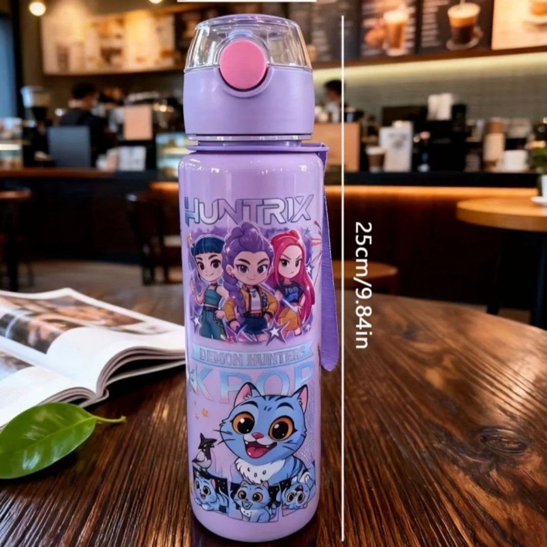 700ml Gradient Water Bottle Straw Cup Portable for Girls