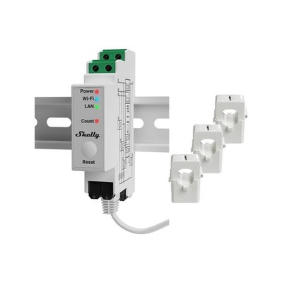 Shelly Pro 3EM 120A 3 Phasen Energiezähler Smart Meter 0% Mwst.