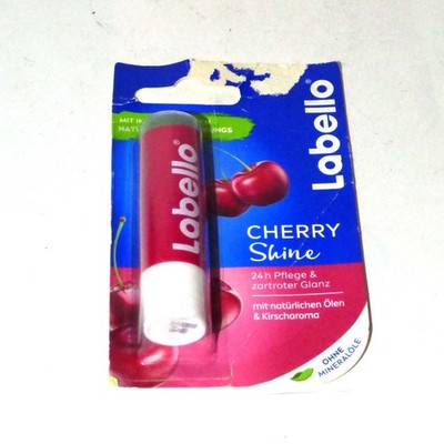 NEW Labello Cherry Shine Lip Balm European Formula No Mineral Oil Sealed