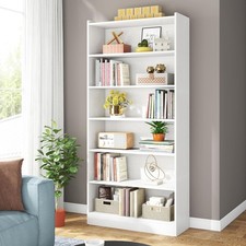 Seven-Tier Library Bookcase in Classic White