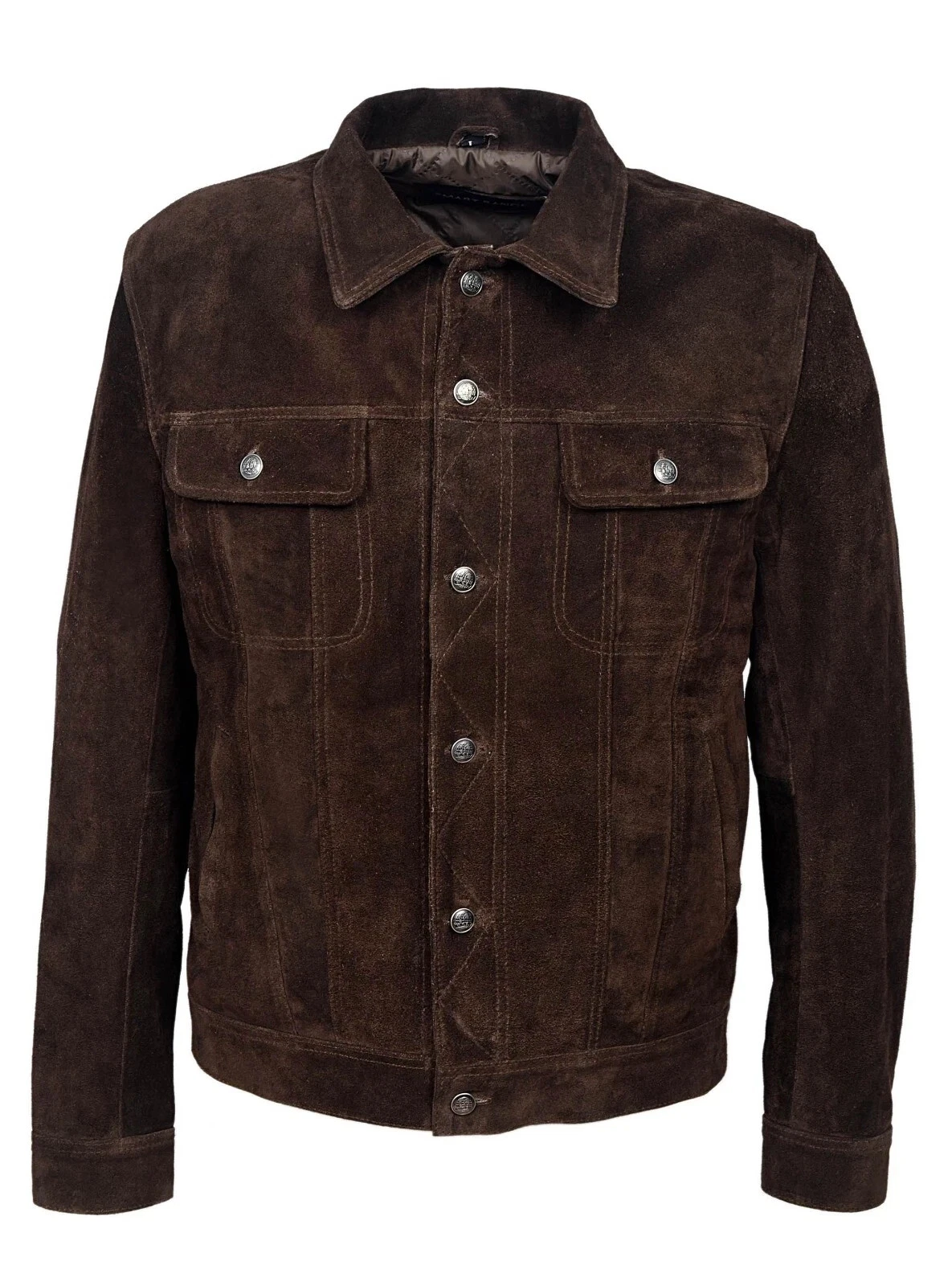 Men's TRUCKER Suede Leather Jacket Western Classic Denim Style Shirt Jacket 1280 - product detail image 1