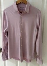 Rhone Commuter Shirt Men M Pink Morse Slim Fit Tech Button Up Work Preppy