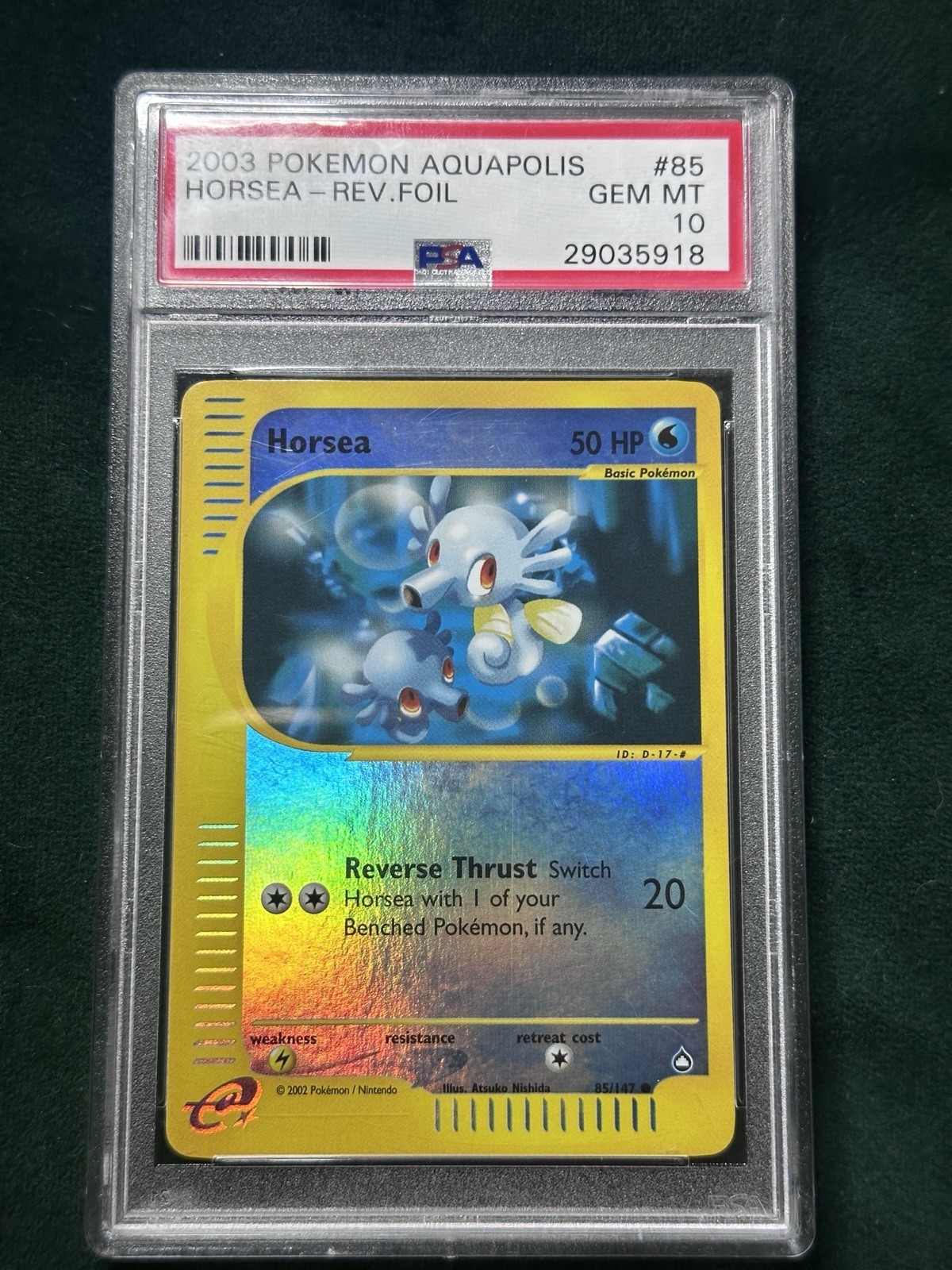 2003 Pokemon POKEMON AQUAPOLIS #85 Horsea-Rev.Foil front