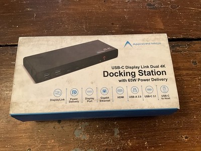Approved Microbe Port USB-C Display link Docking Station dual 4K 65W PD NEW