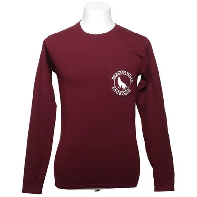 Hanes, Langarmshirt, Größe: S, Rot, Baumwolle, Print, Unisex (Erwachsene) #1oD
