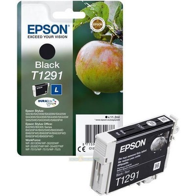 8 Original Tintenpatrone Epson WORKFORCE WF 7015 7515 7525 schwarz T1291