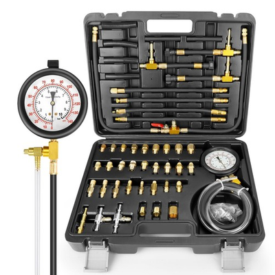 #ad Pro Fuel Injection Pressure Tester Kit Gauge 0 140 PSI with 9.497.896.30 Fu... $92.58