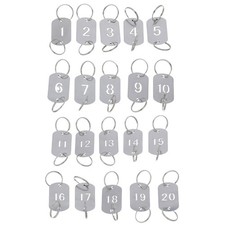 20 Pcs Hollow Stainless Steel Door Plate Key Tags for House Keys