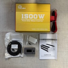 1500W Pure Sine Wave Power Inverter, DC 12V to AC 120V Converter, 3000W Surge