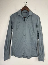 Arc'teryx Fernie Long Sleeve Button Up Hiking Shirt Women Size S Gray Check
