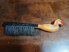 Vintage Duck Handle Clothes or Upholstery Brush Tan Red