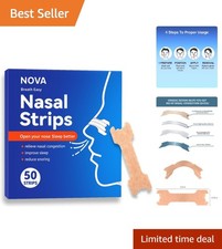 Extra Strength Nasal Strips - 50 Count Drug-Free Relief for Snoring Congestion