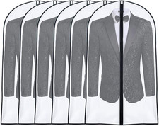 Garment Bags for Hanging Clothes 24'' X 40'' Set of 6 Suit Bags for Closet Sto