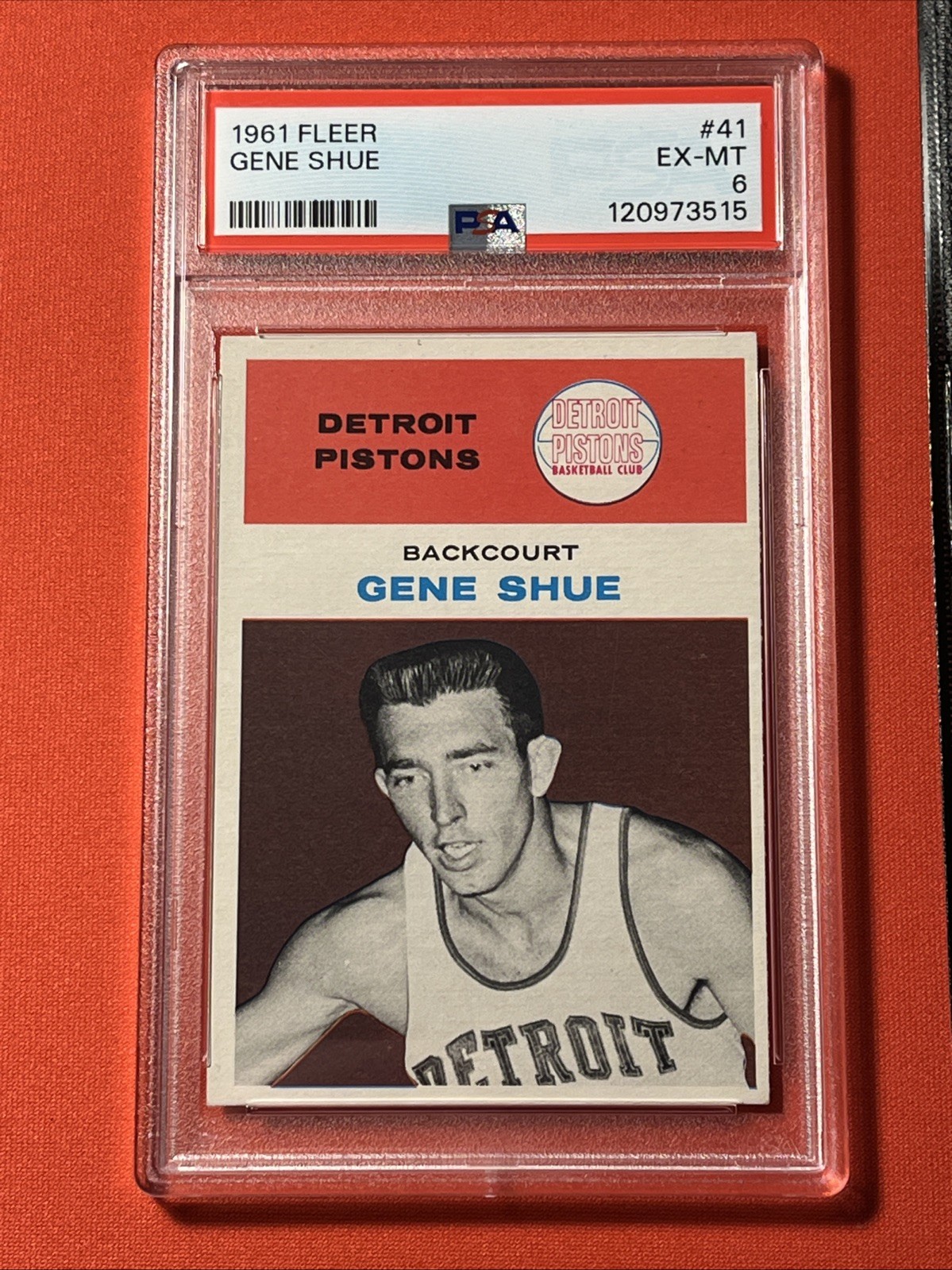 1961 Fleer #41 Gene Shue 💎 PSA 6 EX-MINT 💎 Detroit Pistons 🔥 Sharp Corners 🔥