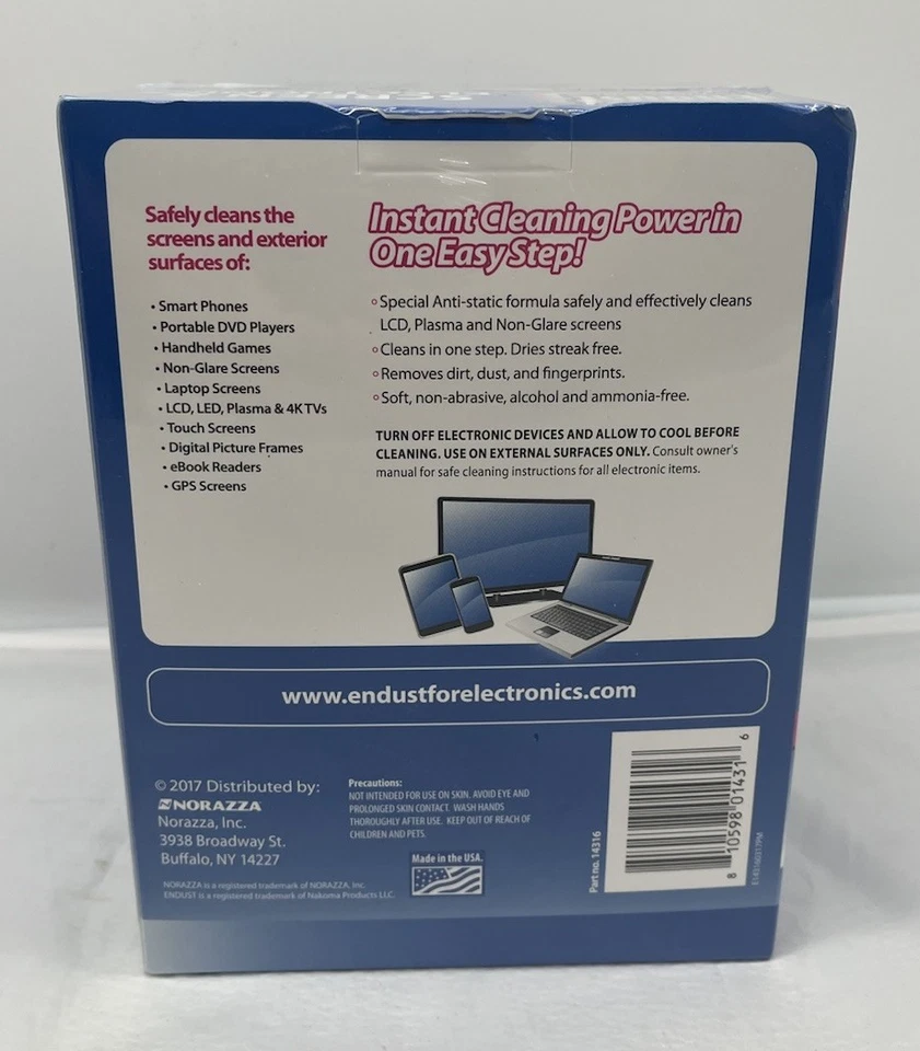 Endust for Electronic Individuality Wrapped Portable Static Screen Cleaning Wipe - Image 2 of 4