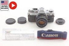 Near MINT Strap Canon AE-1 Silver Camera New FD 50mm f/1.8 Lens From JAPAN