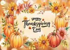 CYLYH 7X5FT Fall Backdrop with Pumpkin Thanksgiving Day Backdrop for Photogra...