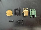 (6) 1980's GI JOE LOOSE PARTS ACCESSORIES BACK PACK PARACHUTE LOT