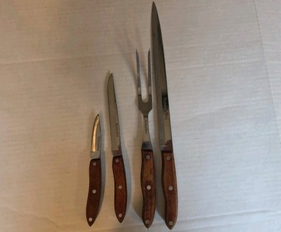 Vtg Rare Interpur 4 Piece Knive Set Japan Stainless Steel