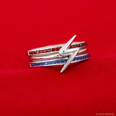 Marvel X RockLove Marvel Studios Ms Marvel Lightning Bolt Stacker Rings - Size 7